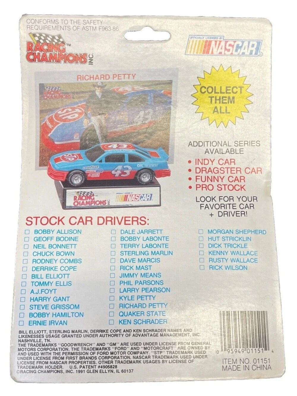 Ken Schrader #25 Racing Champions Stock Car 1:64 Scale Die Cast